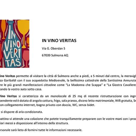 In Vino Veritas Sulmona Luaran gambar